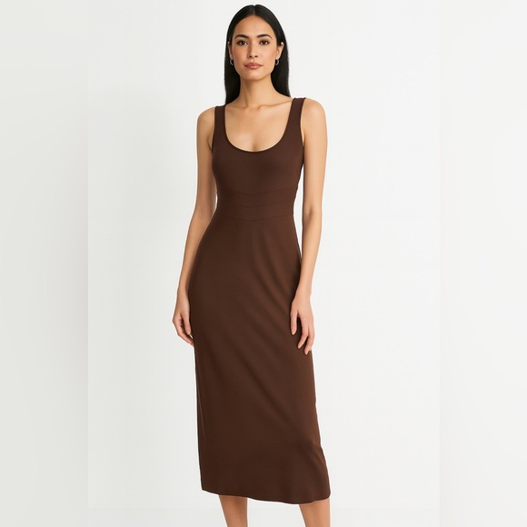 Ann Taylor Dresses & Skirts - Ann Taylor 100% Silk Brown Sleeveless Maxi Dress